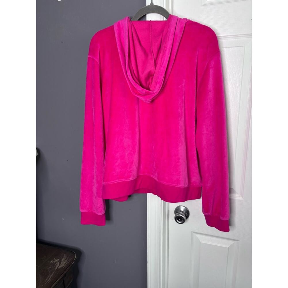 Fashion Nova Hot Pink Velour Zip Up Hoodie Plus Size 2X - Picture 4 of 5
